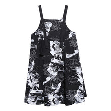 Load image into Gallery viewer, [EAM] Women Black Printed Pocket Long Big Size Strapless Dress New Sleeveless Loose Fit Fashion Tide Spring Summer 2020 1T547
