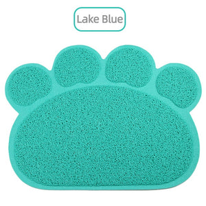 Mosodo pet feeding mat bone paw print double layer waterproof cat litter mat Multiple colors to choose pet mat cat toilet mat