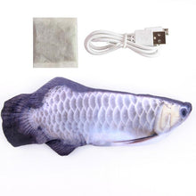 Load image into Gallery viewer, Fish Kicker Cat Toy Moving Fish Flopping Fish Dancing Fish Cat Toy Wagging Simulation Electric with USB Catnip for Kitten 30CM
