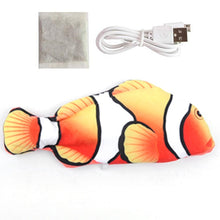 Load image into Gallery viewer, Fish Kicker Cat Toy Moving Fish Flopping Fish Dancing Fish Cat Toy Wagging Simulation Electric with USB Catnip for Kitten 30CM
